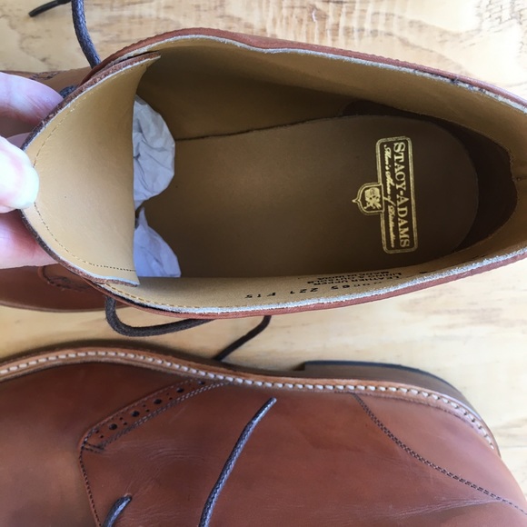 Stacy Adams Brown Leather Chukka Boot 11 D Lace Up Goodyear Welted - Picture 5 of 7